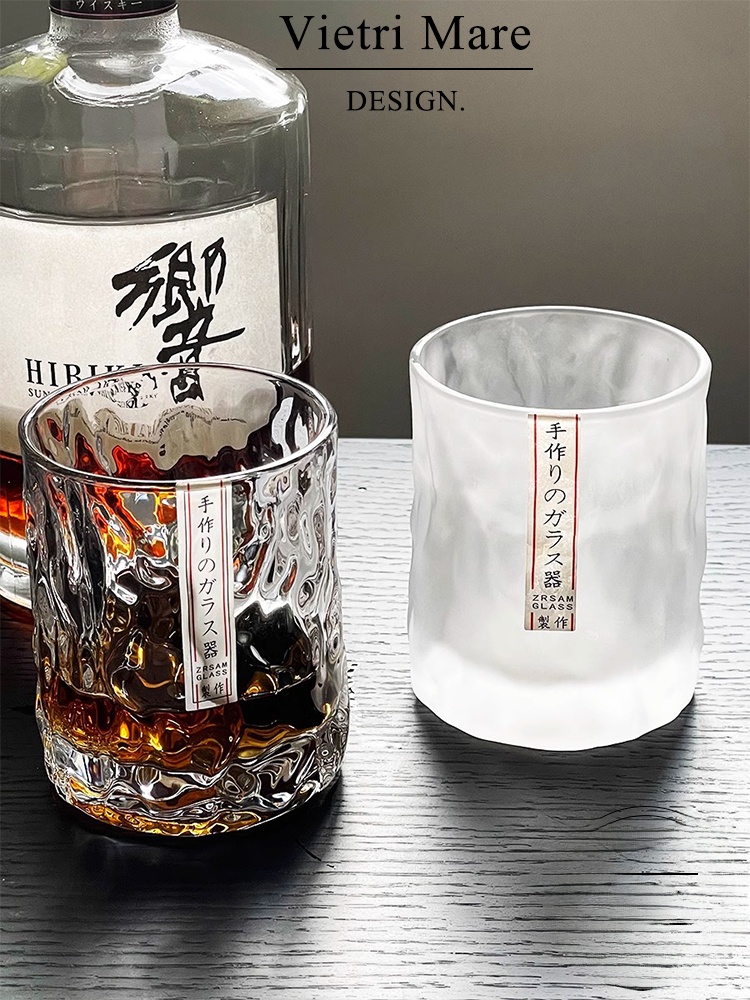 Wine Beer The Whiskey - Handmade Vietnamese Glass Cup Hammer Pattern