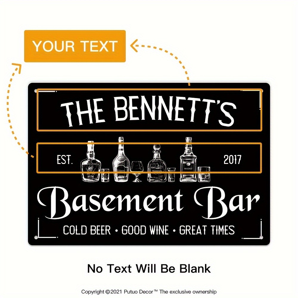 Wine In Beer Name - 1pc Custom Name Year Basement Bar