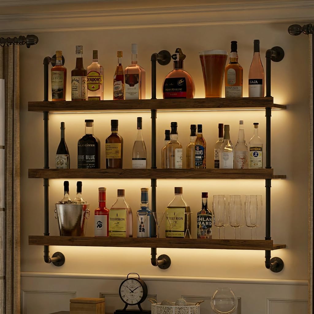 Wall Mounted Wine Rack With LE - Wine Beer Liquor review and price