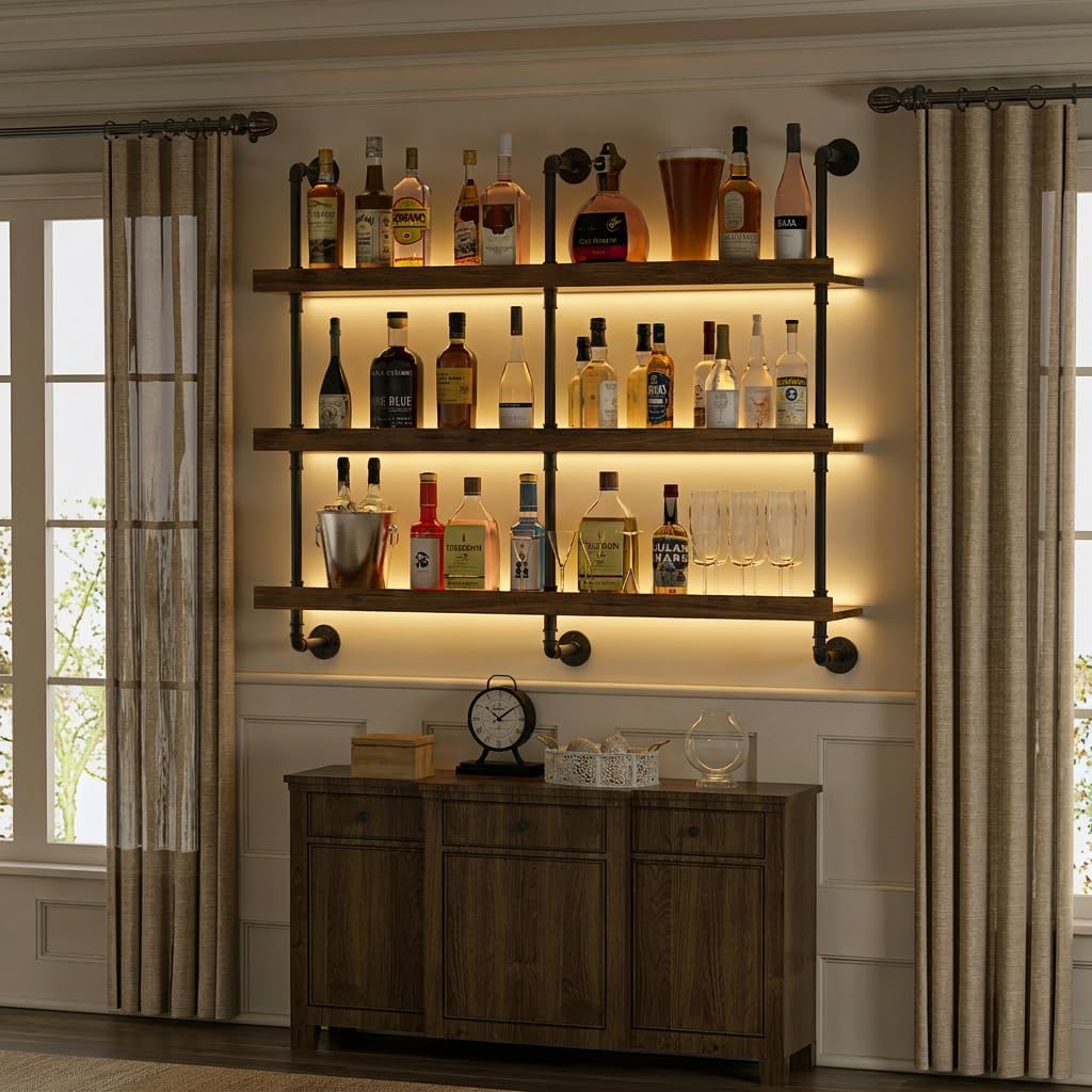 Wall Mounted Wine Rack With LE - Wine Beer Liquor review and price