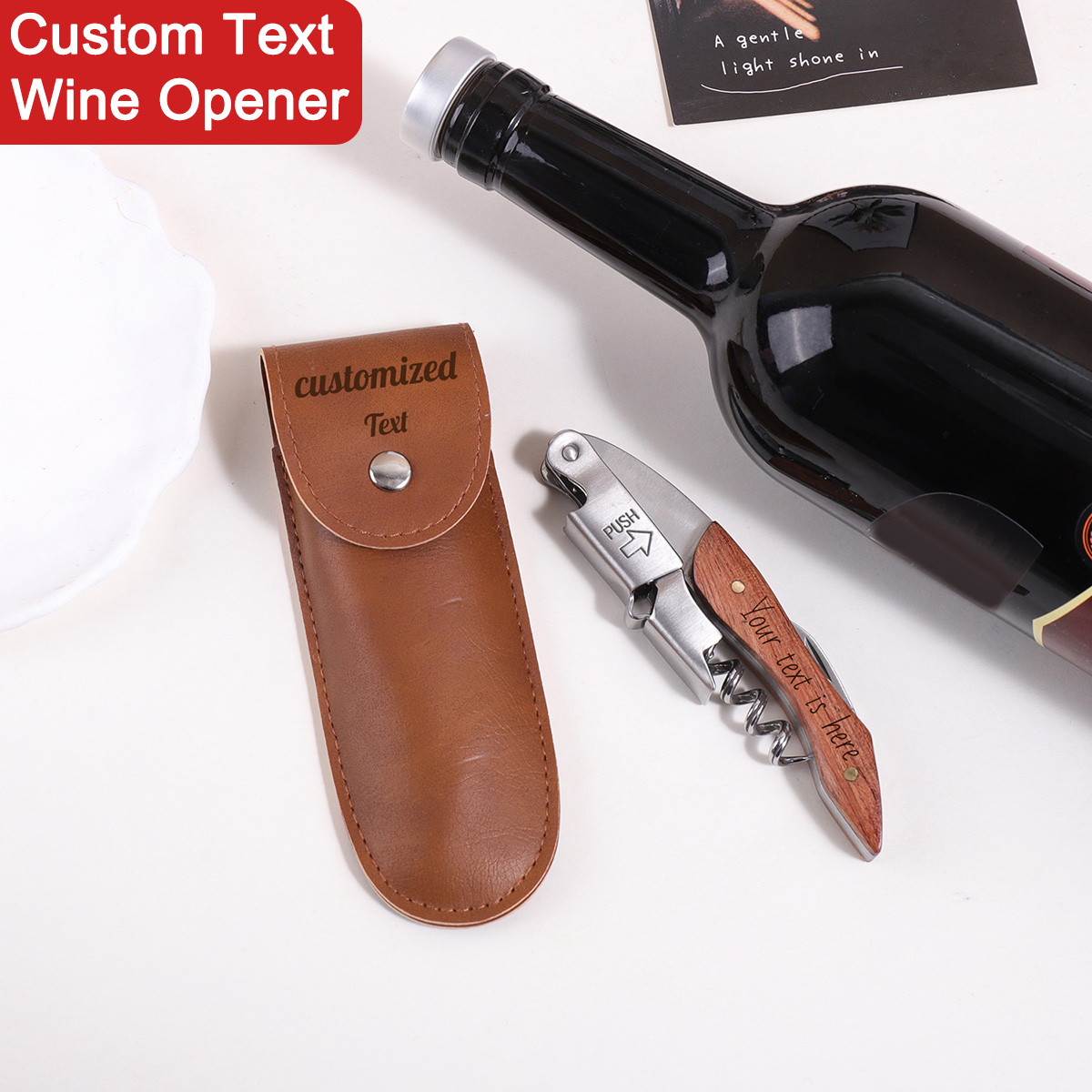 Wooden Handle Custom Text Wine - Wine In Beer Name review and price