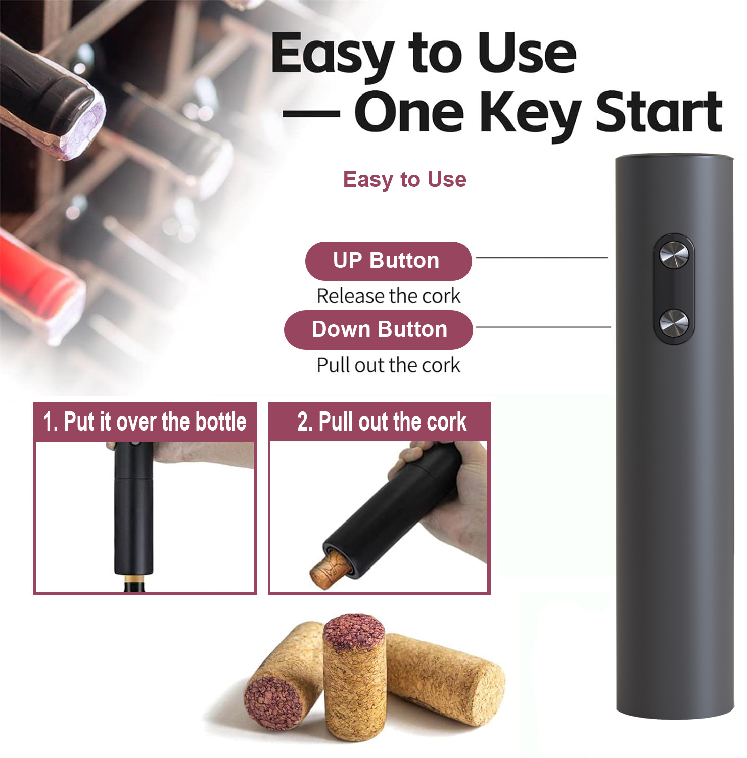Electric Wine Opener, Black Co - Wine Opener Electric review and price